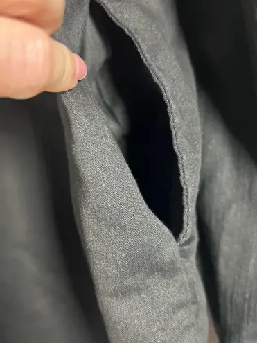 Risen Men’s Unique Black Stretch Button Up/Gray Hoodie Hybrid Size Medium