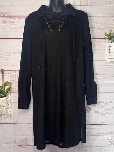 Cal Style Women’s Lace Up Neckline Dress | Large