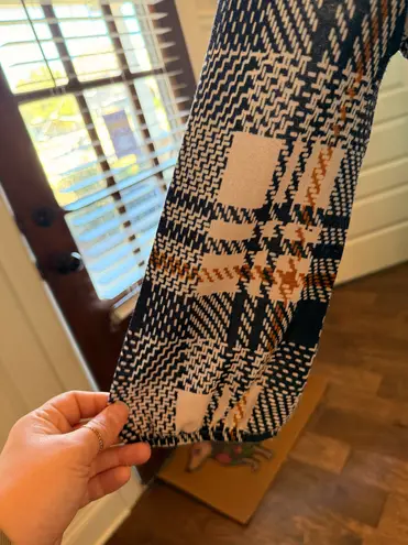 Pink Owl Apparel EUC Plaid Lined Scoop Neck Dress or Tunic w/ Balloon Sleeves