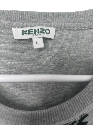 Enzo Angiolini Kenzo Women’s Grey Flocked Velvet Tiger Logo Fleece Sweatshirt Dress-Size Large