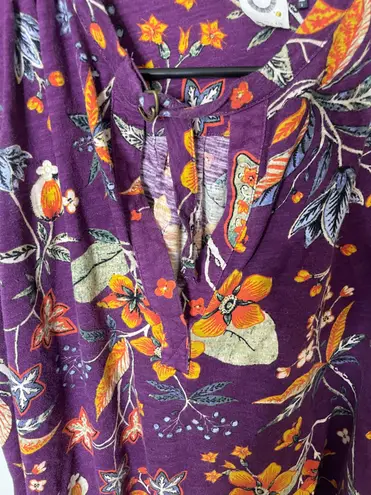 Akemi + Kin Anthropologie Botanical Swing Tank Blouse Relaxed Fit Purple Women’s Small - Image 2