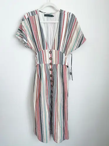 House of Harlow 1960 X REVOLVE Multicolor Striped Button Front Midi Dress