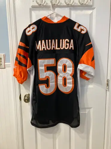 Reebok AUTOGRAPHED Cincinnati Bengals Rey Maualuga Stitched Jersey