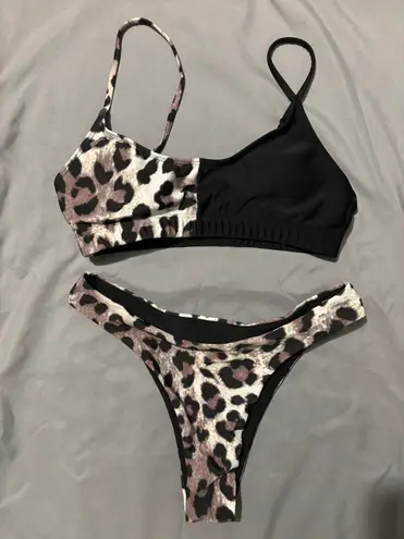 SheIn Cheetah Print Swimsuit Bikini Set 