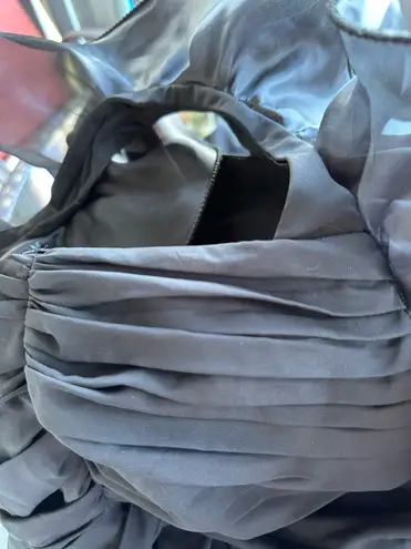 Cinderella Design One Shoulder Ruffle Evening Gown Prom Dress in Black - Size XL