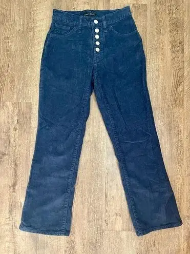 Lucky Brand  Bridgette High Rise Crop Mini Boot Corduroy Navy Size 0/25 (B64)