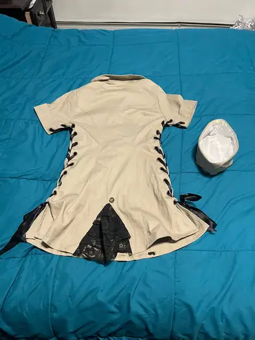 Womens army girl costume Tan Size measurements in photos