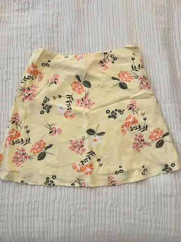 Abound Yellow Floral Mini Skirt