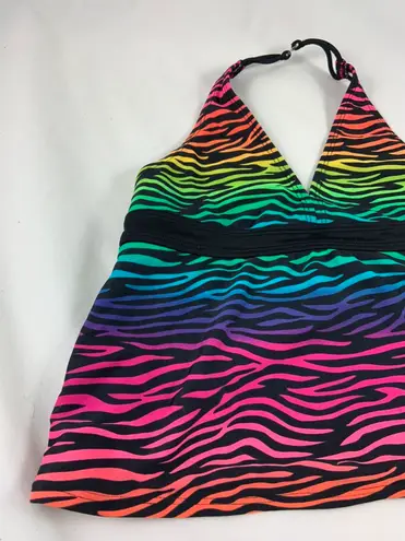 Joe Boxer 14  zebra neon rainbow swim tank top