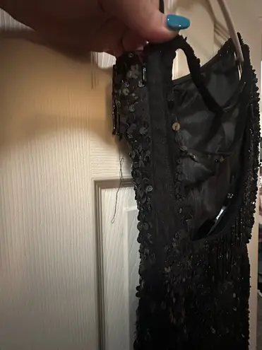 Primavera Couture Black Sequin Prom Dress