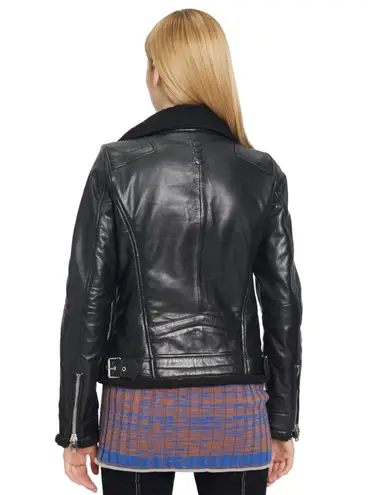 Mauritius Gila lamb leather faux sherpa lined motorcycle jacket size US 6 small