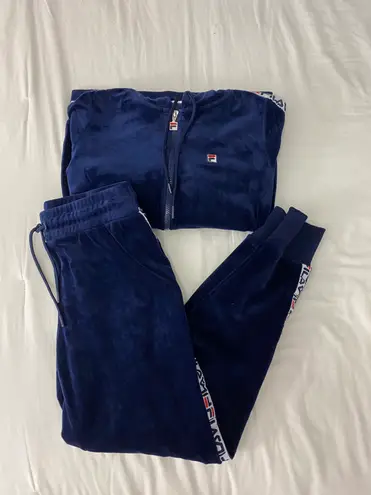 FILA Royal Blue Velvet Matching Sweat Set