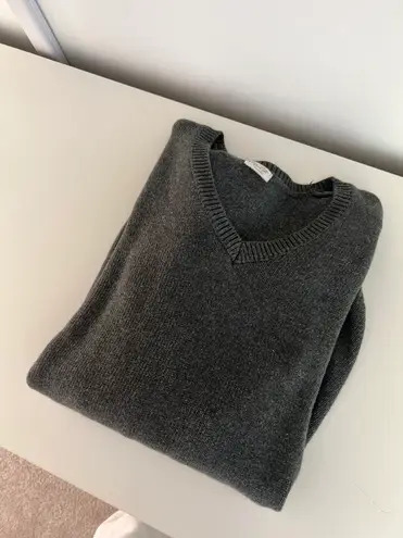 John Galt V Neck Oversized Gray Sweater