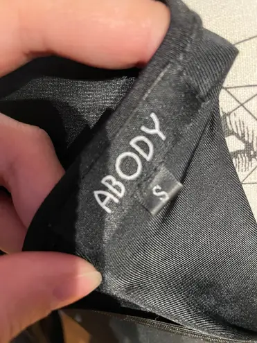 ABody Vintage Y2k Whimsygoth Faux Leather Wet Wax Fit Bodice Rave Punk Emo Dress S Black