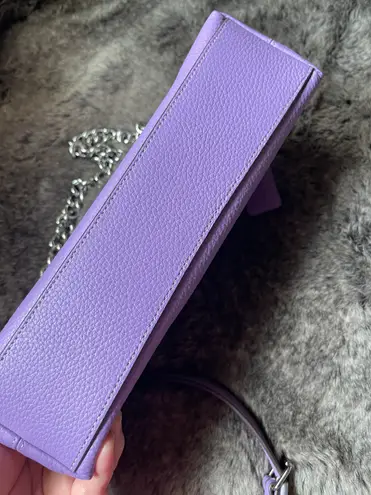 Coach NWT  CL407 Charlotte Shoulder Bag Pebble Leather Silver/Iris Color $378