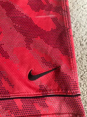 Nike LeBron James Red And Black Camo Athletic Basketball Shorts