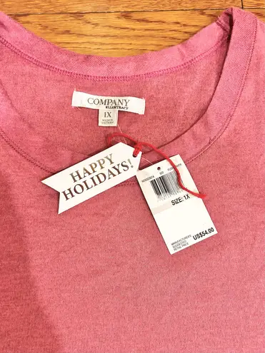 NWT Ellen Tracy "Happy Holiday" tunic top. with Pockets/Long Shirt