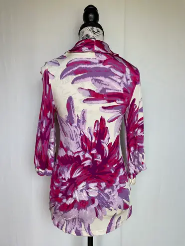 Just Cavalli multicolor floral keyhole bow blouse size IT40 US 4 S small