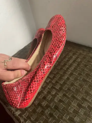 Lanvin red snake print ballet flats size 37 (USA 6)