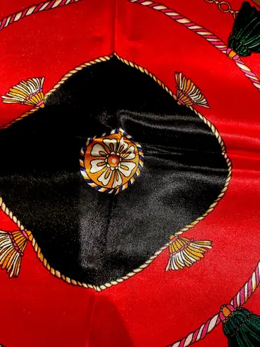 Vintage Royal EQUESTRIAN Horses and Carriages oversized square Silky Scarf 35/35 Multiple