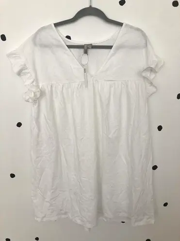 ASOS White Sundress With Ruffle Sleeves