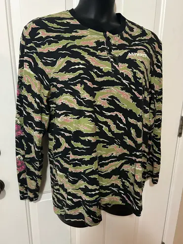 Long sleeve Henley shirt Green Size XL