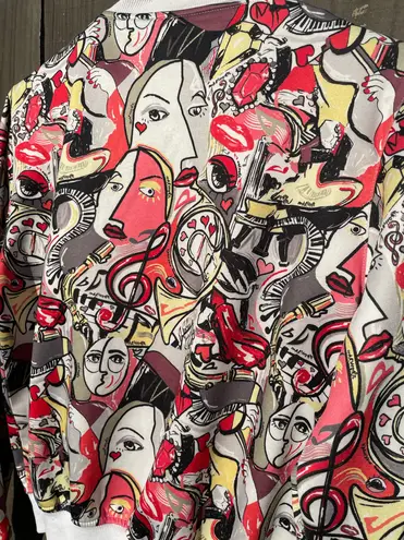 Women’s artsy Abstract Picasso style lightweight multicolored jacket Multiple Size M