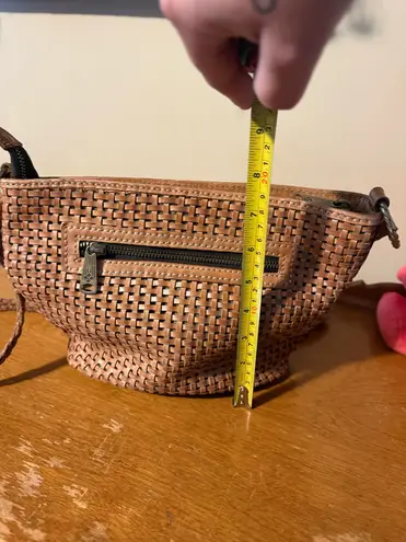 Patricia Nash Woven Leather Crossbody Tan