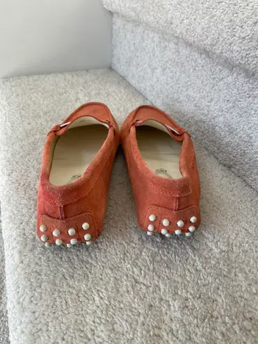 Tod's Orange Suede Penny Loafers