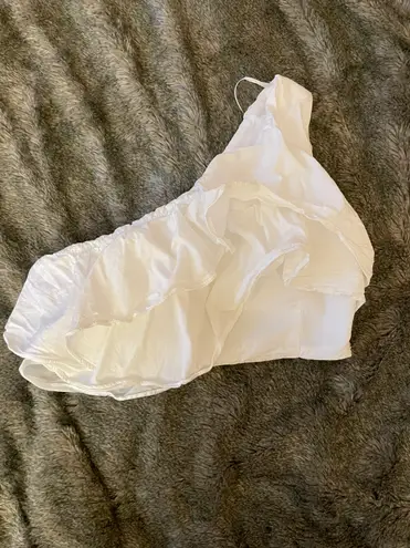 ZARA Asymmetrical Frilled Top