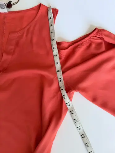 XCVI Coral Cold Shoulder Tunic Dress Rayon Flowing Bell Sleeve Designer New