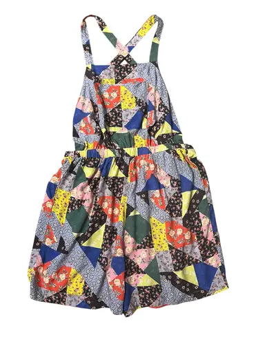 Anthropologie Corey Lynn Calter Floral Patchwork Short Overalls (Size L) - Image 4