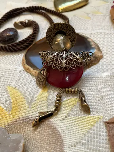 Coldwater Creek Vintage novelty doll charm Pendant necklace