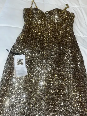 Gold Nadine Merabi Midi Dress