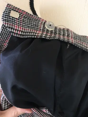 Vintage 80s Country Suburbans Wool Glen Plaid Check Midi Skirt Straight Lined 12 Gray