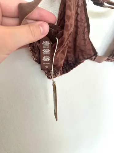 SKIMS Lightweight 4X Chestnut Brown Logo Bralette