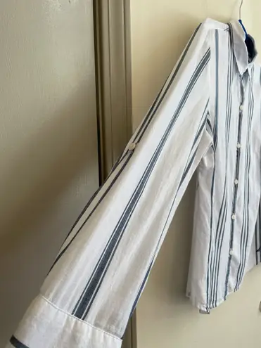 Nautica White Striped Button Down Top - Image 5