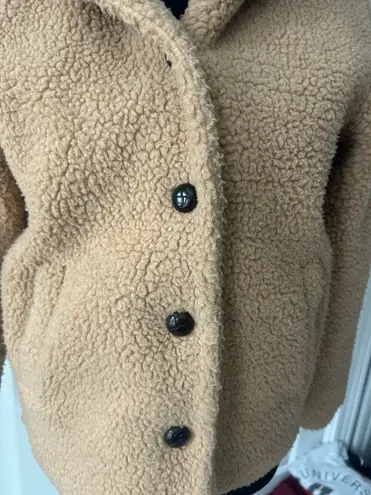 AQUA  Teddy Sherpa button up jacket xs - Image 3