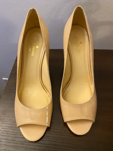 Kate Spade Patent Leather Peep-toe Wedges