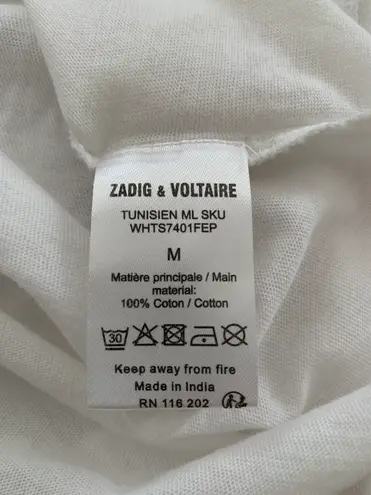 Zadig & Voltaire Tunisien Foil Skull Graphic Henley