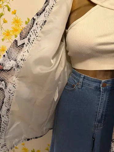 Shake print 3/4 sleeve blazer size L Size L