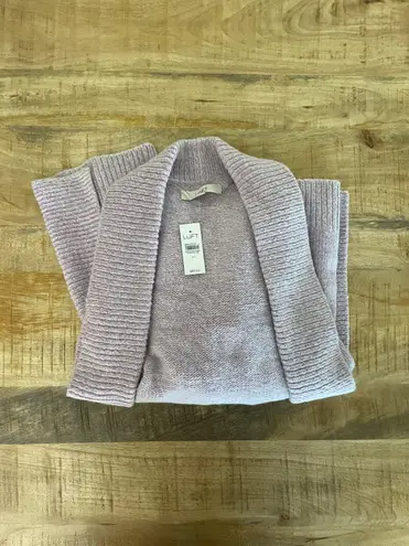 Loft Lavender Long Heavy Knit Open Cardigan Sweater