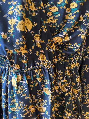 Miss Petal Plunge Neck A Line Spring Boho Floral Mini Dress