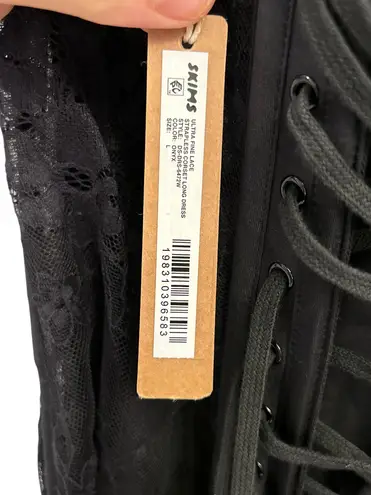 SKIMS ULTRA FINE LACE STRAPLESS CORSET LONG DRESS Size L SOLD OUT NWT