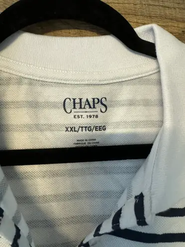 CHAPS NWT  Sleeveless Striped Button Up Polo