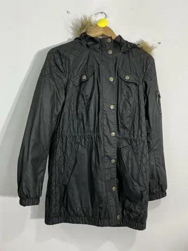 Womans Be Boundless Large Black Lined Hooded Coat