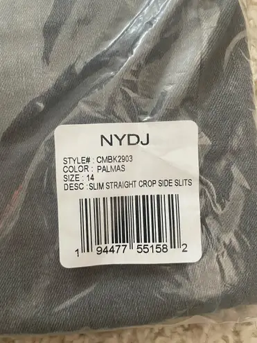 NYDJ Curves 360 by Gray Slim Straight Crop Side Slits Jeans Palmas Size 14 NWT