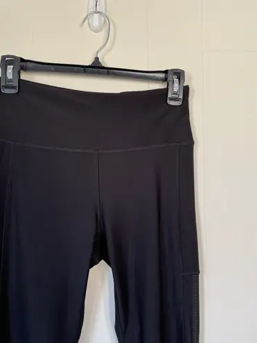 ABS Allen Schwartz Leggings Size Small Black Mesh Cutouts