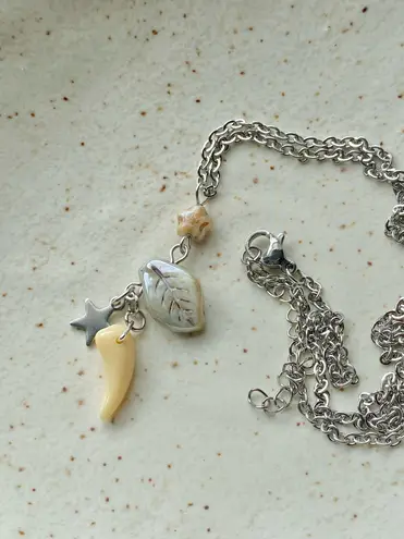 Handmade unique fairy funky Czechs glass beads mix necklace💚🌿