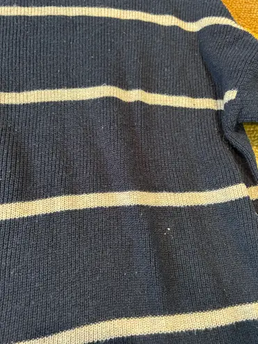 American Eagle Outfitters Jegging Fit Navy Blue Stripe Mock Neck Sweater Small